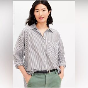 NWT Loft Striped Oversized Everyday Shirt Size L